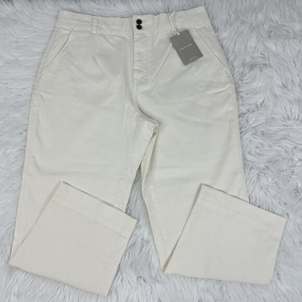 Everlane‎ The Organic Straight-Leg Pant Bone White High Rise Size 16 NWT